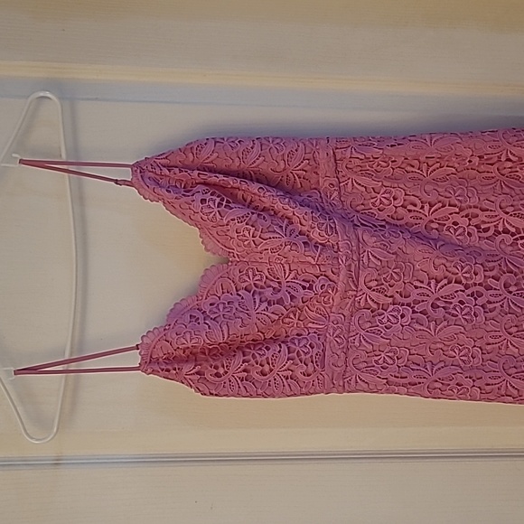 NWT J.Crew Guipure Pink Spaghetti Strap Lace Lined Scalloped Neckline/Hem Dress - Picture 4 of 17